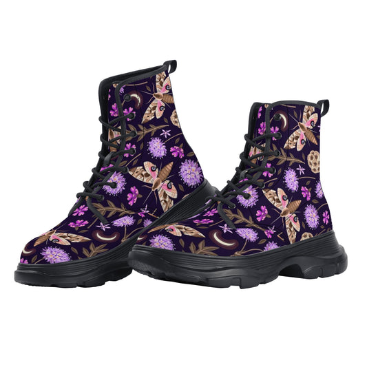 Black & purple boots