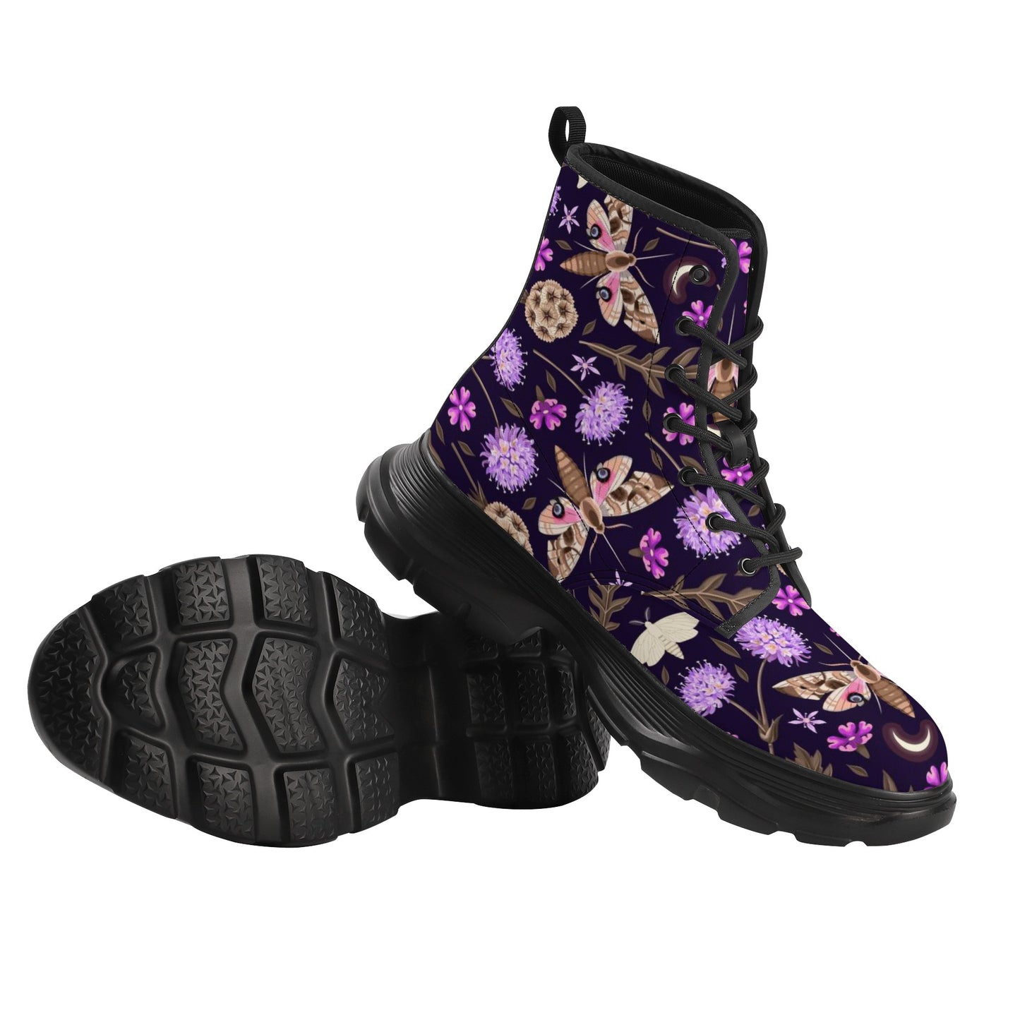 Black & purple boots