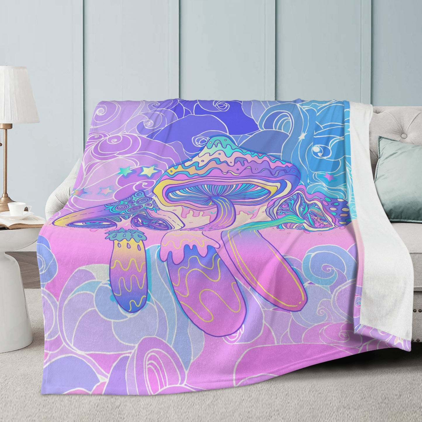 Vivid mushroom blanket